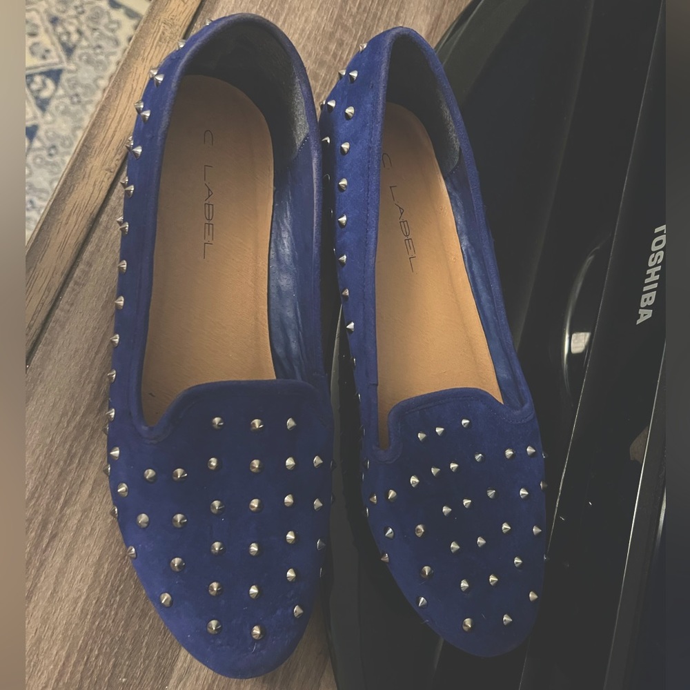 C Label Blue studded flats